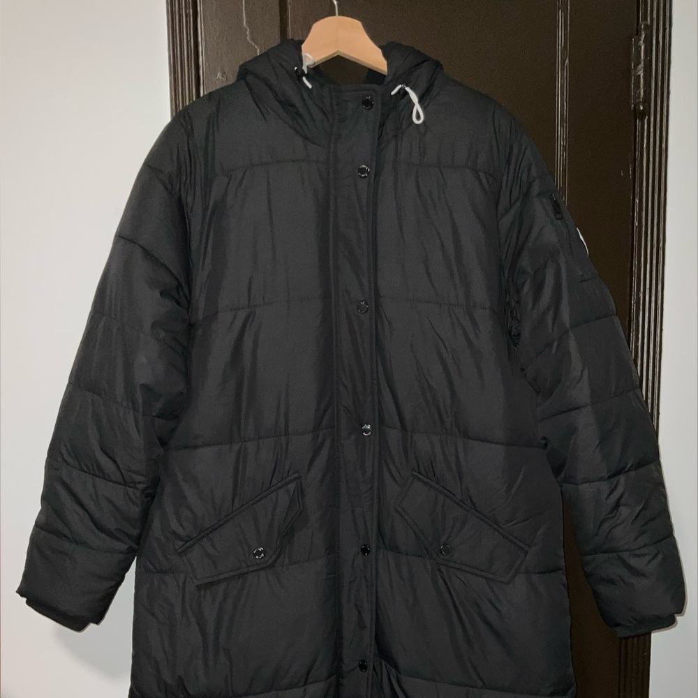 Hollister puffer parka coat with zipper